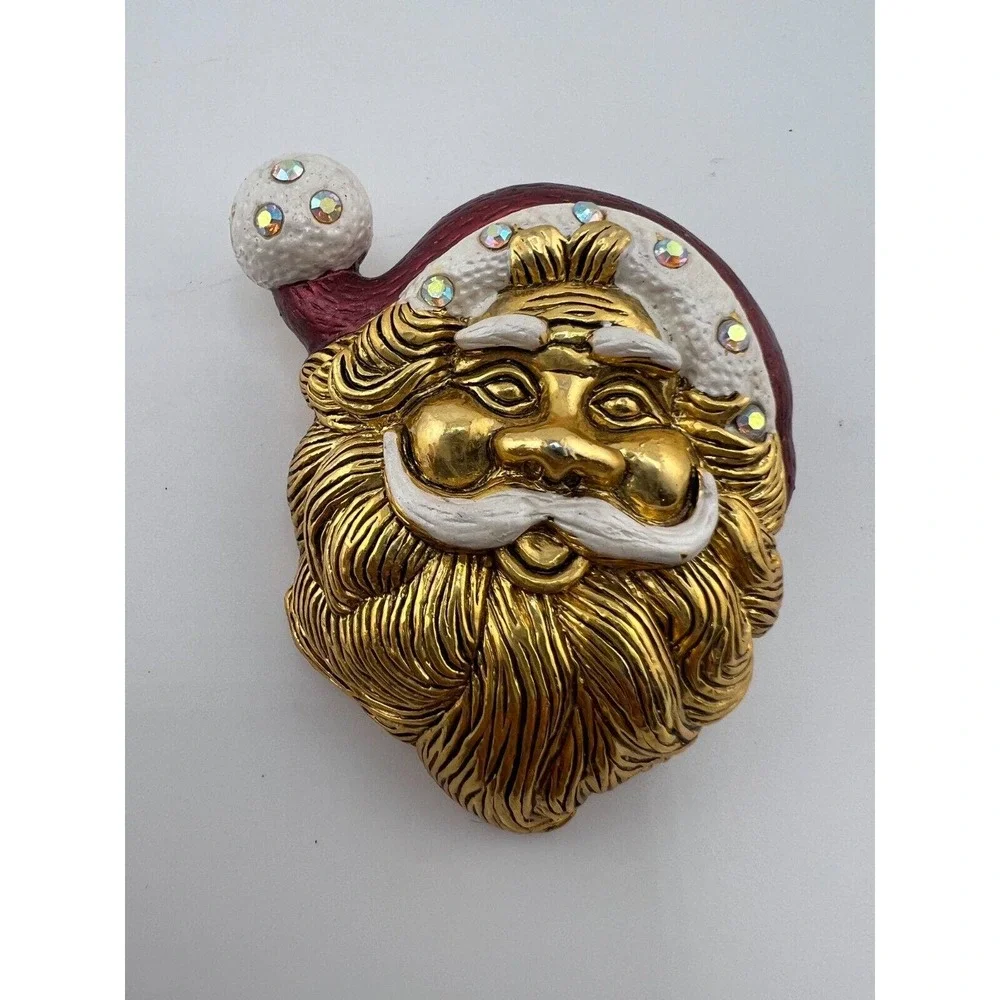 Vintage Santa Head Christmas Jewelry Brooch Pin Christmas Funny Cute‎